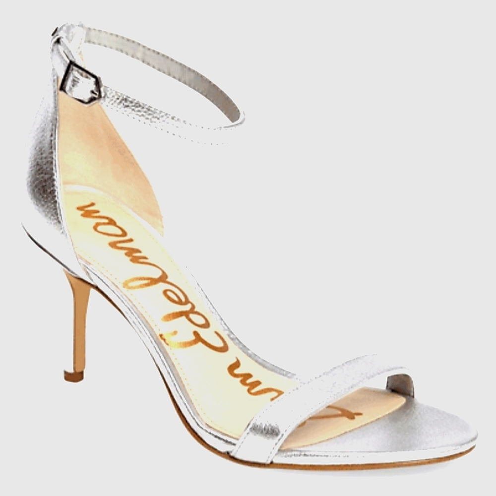 SAM EDELMAN Metallic Silver Heels
